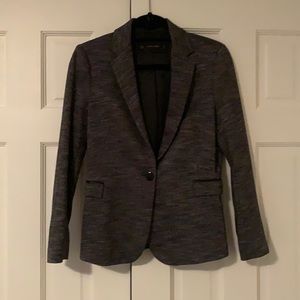 Zara, medium, knit blazer with leather accents